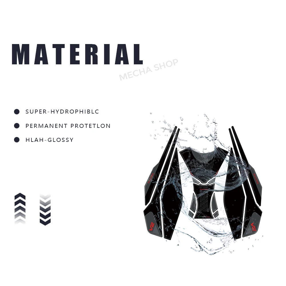 Panigale V2 2025 오토바이 액세서리 연료 탱크 보호 3D 스티커 키트