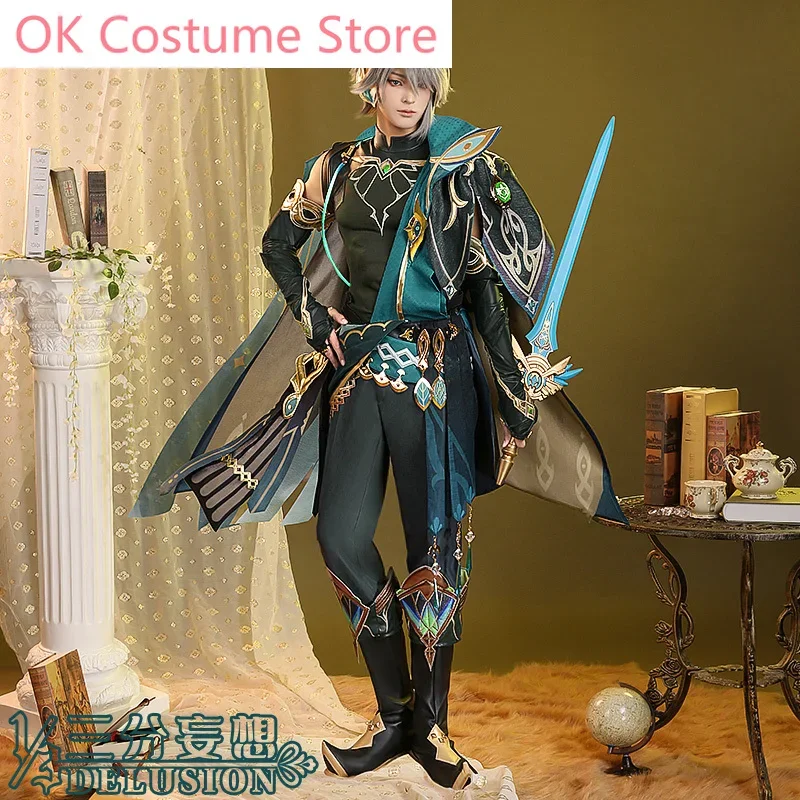 Anime! Genshin Impact Alhaitham Game Suit Gorgeous Handsome Uniform Cosplay Costume Halloween Party Role Play Outfit Men