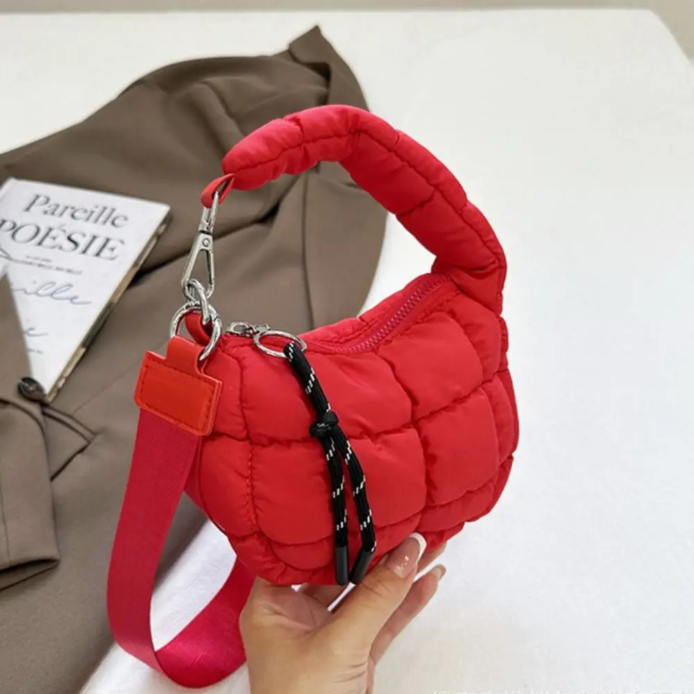 우아한 단색 클라우드 플리츠 동전 지갑 퀼트 한국 스타일 가방 펜던트 미니 핸드백 소형 지갑 동전 수납 가방