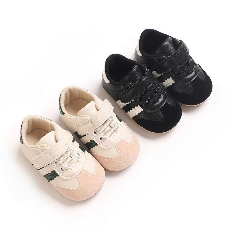 Baby Boys Girls Spring Autumn Shoes 0-1 Year First Walker Fashion Striped Rubber Soles Casual Sports Newborn