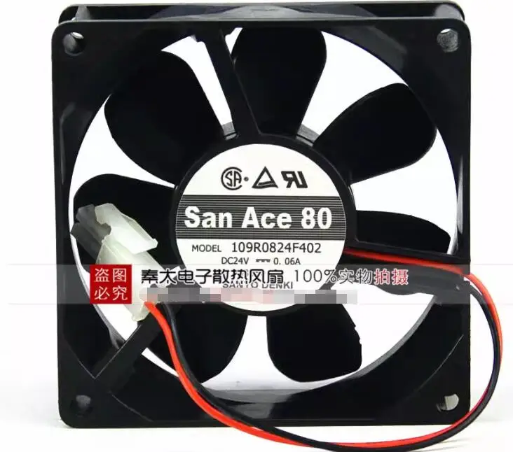 

SANYO DENKI 109R0824F402 DC 24V 0.06A 80X80X25mm 2-Wire Server Cooling Fan