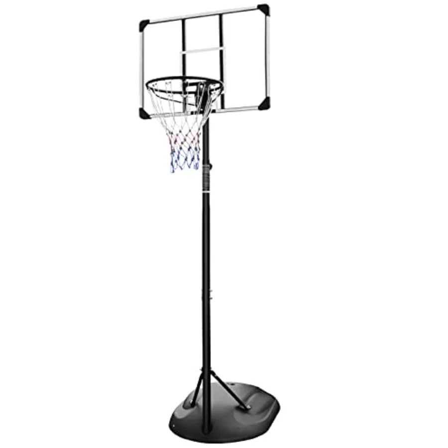 Soporte portátil para sistema de canestro de baloncesto con altura ajustable de 7,5 pies a 9,2 pies con tablero trasero y ruedas de 32 pulgadas Ideal
