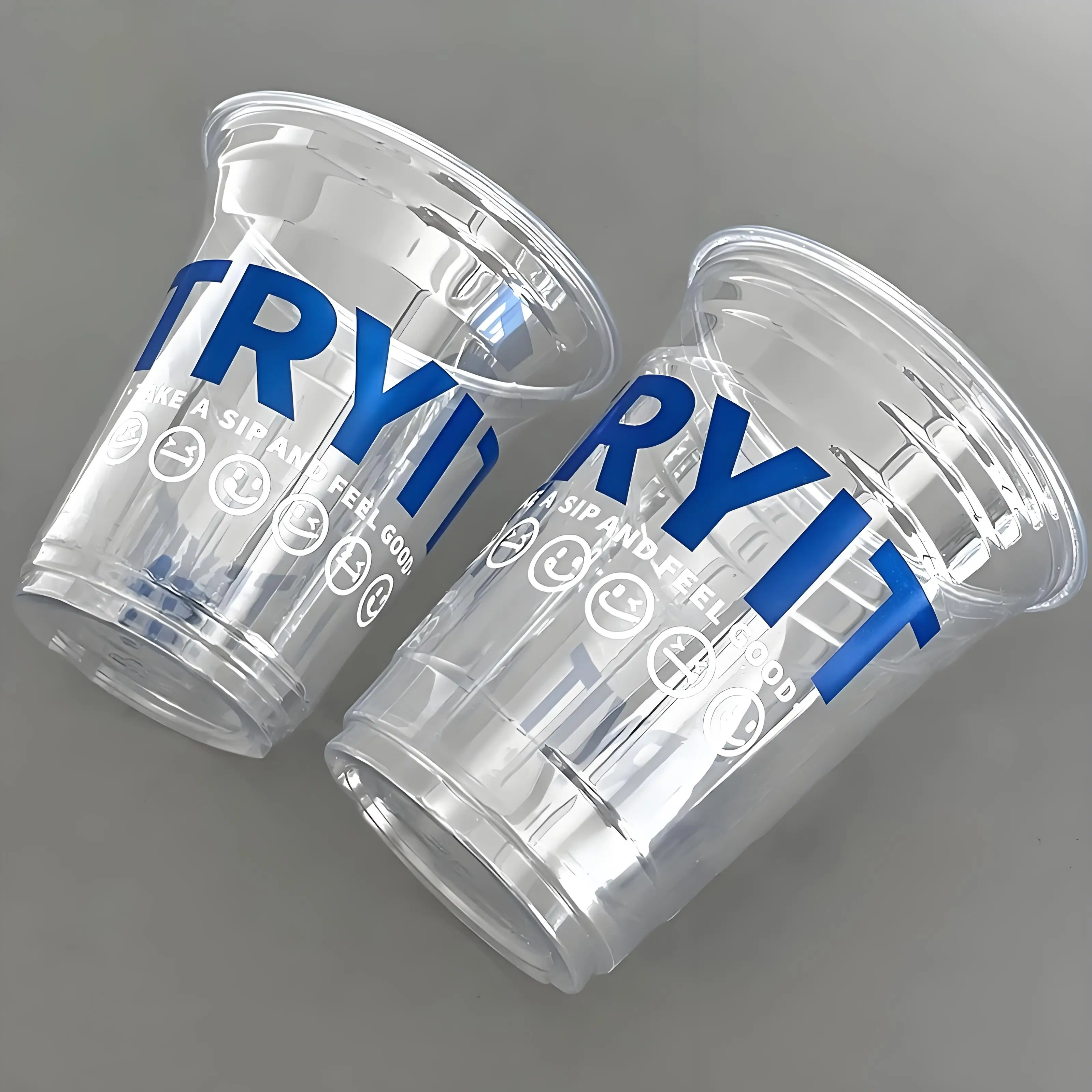 1000pcs Transparent Plastic Cups 360ml 400ml 500ml Customizable Printed Disposable Cups for Coffee Juice Beverages Ice Cubes