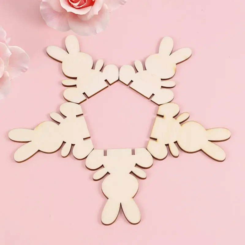 PCs Easter Bunny Ornaments Piece Cute 3D DIY Innovative Wooden Rabbit Papercut Craft Bunny Easter Decoration For Home