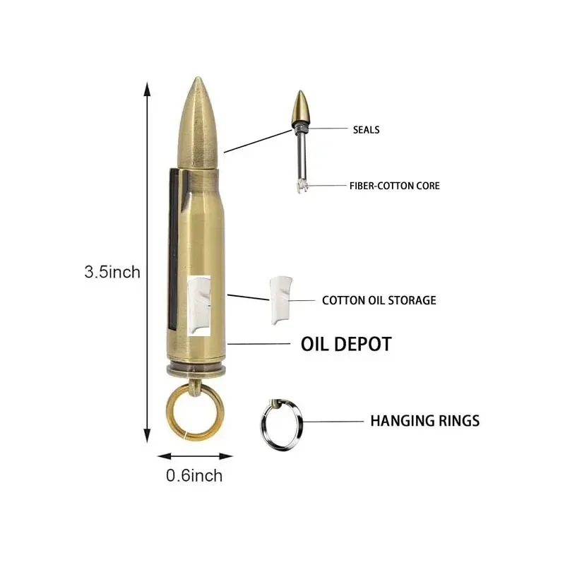 Metal Keychain Match Lighter, Portable Retro Waterproof Lighter,  Emergency Survival Equipment Lighter Barbecue Camping Gifts