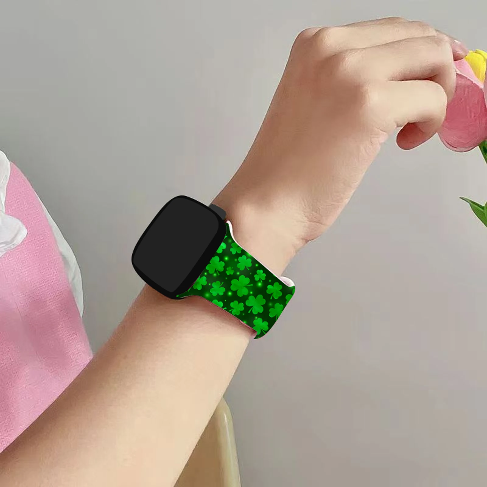 St. Patrick's Printed Strap for Apple Watch 9 8 7 SE Silicone Band Replaceable Bracelet for iWatch 45mm 44mm 42mm 41mm Watchband