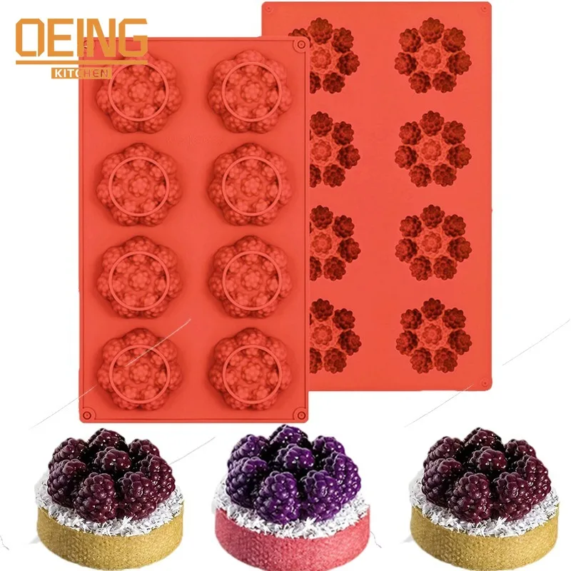 

1Pcs Raspberry Silicone Cake Mold Mulberry-Shaped Baking Chocolate Mousse Dessert Cake Decoration bakeware Kitchen Supplies