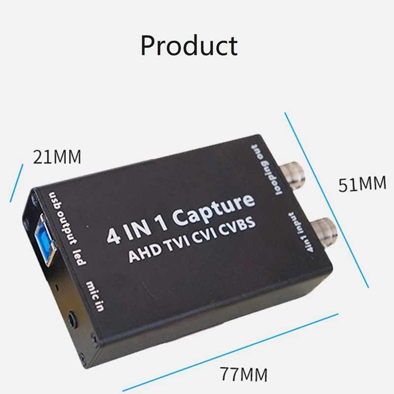 Acquisition Adapter Cvbs Tvi Cvi Input USB Output 1080P Analog HD Drive-Free Support Ring Output