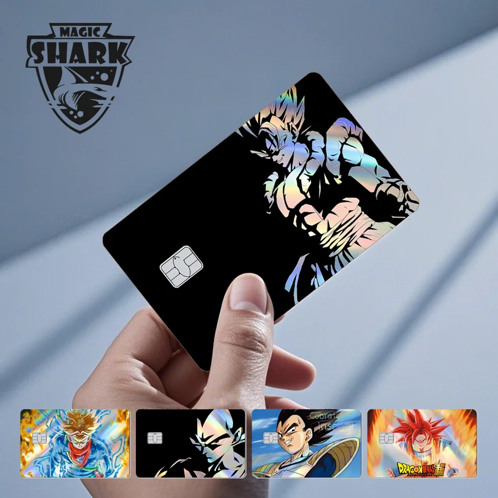 Magic Shark Goku Vegeta Cool Shinny Holographic Laser Kreditkartenaufkleber Film Front Skin Cover
