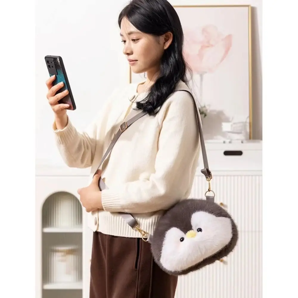 Geschenk Pinguin Plushies Rucksäcke Flauschige Tasche Weiche Lady Messenger Bag
