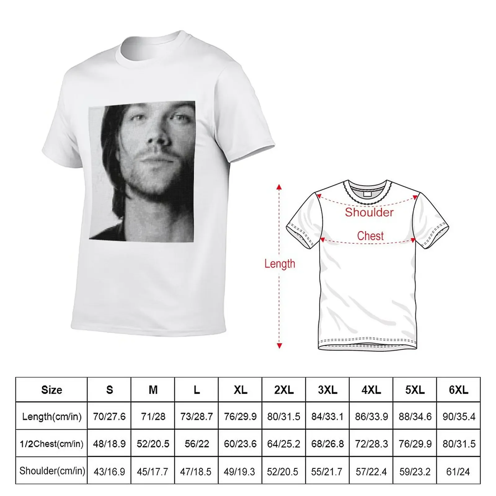 Jared Padalecki-Black and White T-Shirt anime vintage boys whites mens graphic t-shirts hip hop