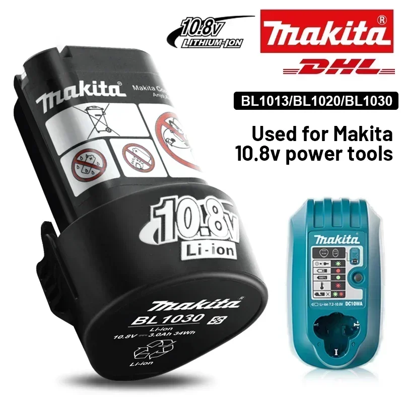 Makita 10.8V battery 3.0Ah replacement tool battery 10.8v BL1013 BL1020 BL1030  TD090DWE original power tool battery charging