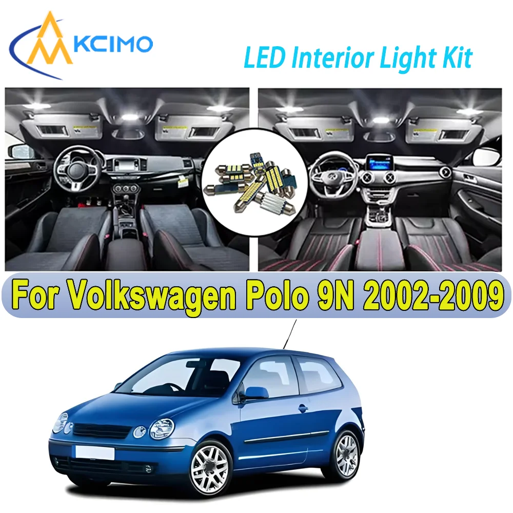 

New Light Bulb For Volkswagen Polo 9N (2002-2009) Premium Bright LED Interior Dome Map Trunk Light Kit Car Led Lamps Canbus Car