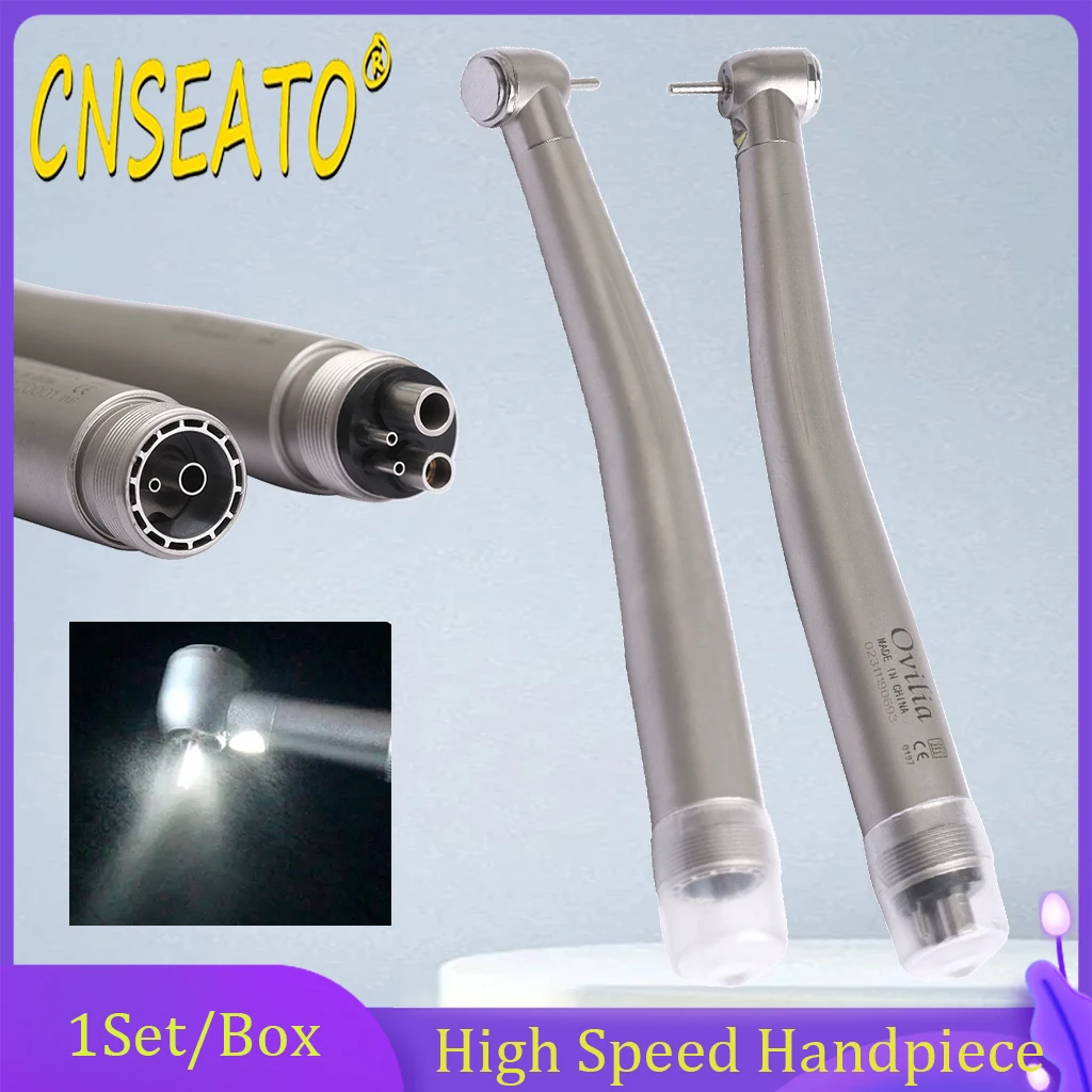 

Dental High Speed Handpiece LED E-generator Standard Head Push Button Ceramic Bearings 3 Water Spray 2/4 Holes Dentist Equipment