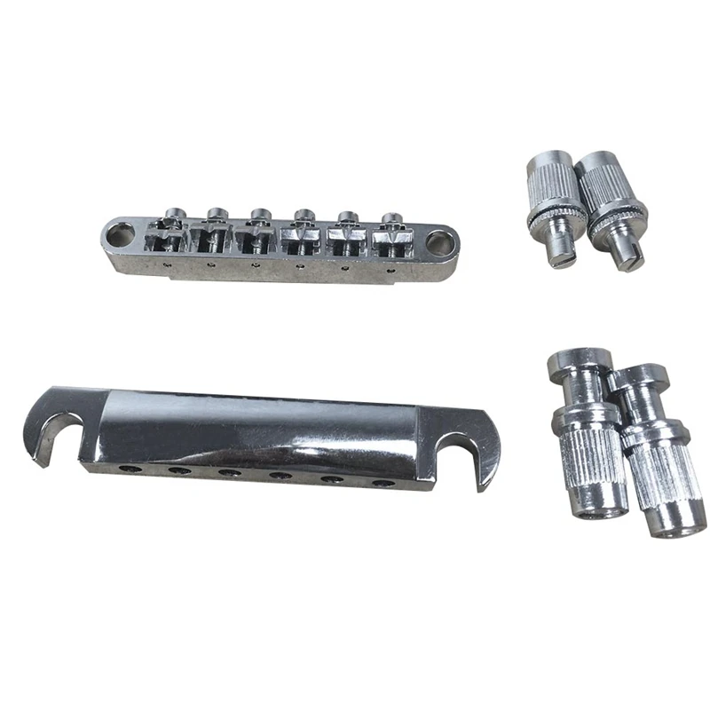 

Electric Guitar Bridge, Standard 6 String Size LP Guitar Bridge Full Set Bridge Tail Stud Zinc Alloy Guitar Parts