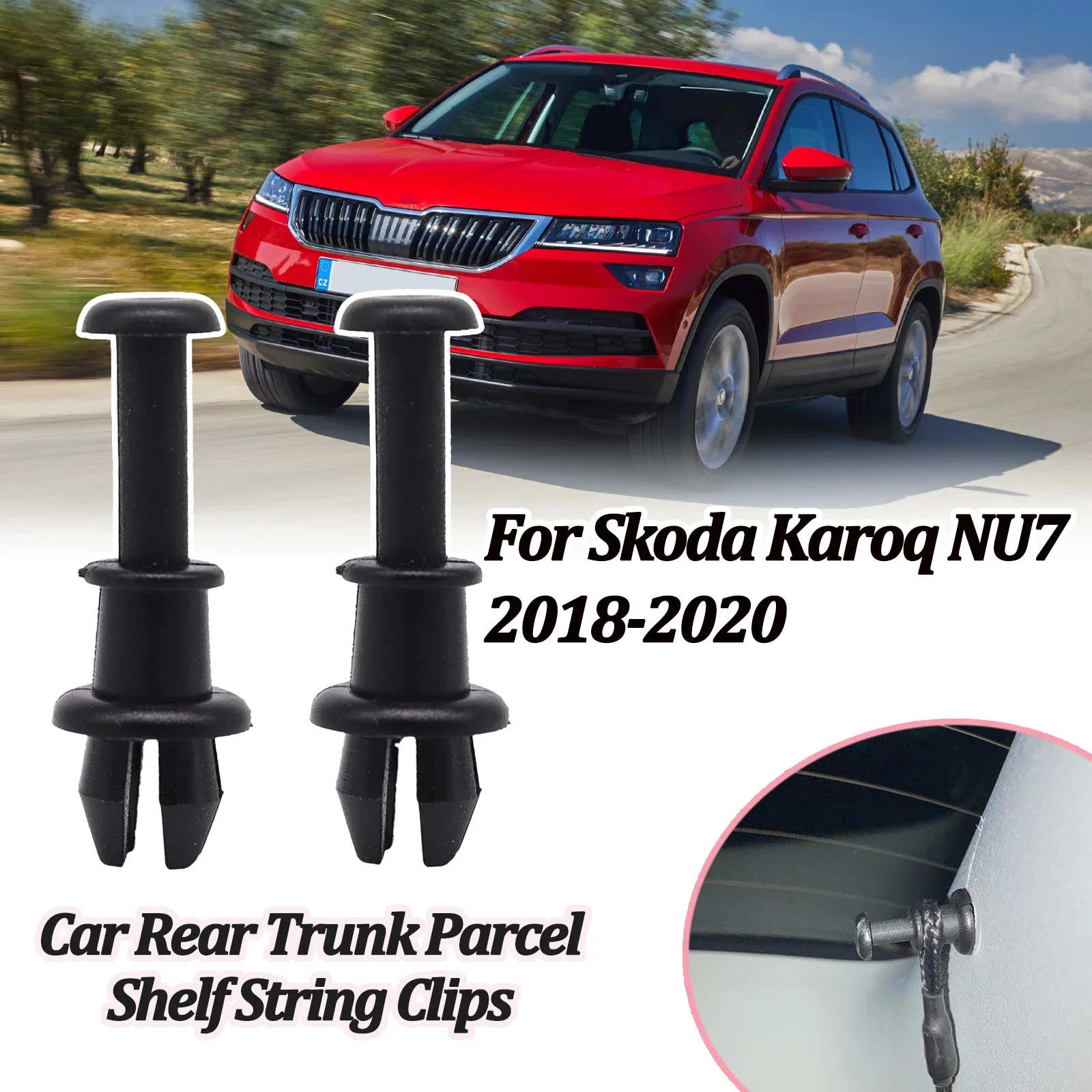 For Skoda Karoq NU7 2018 2019 2020 Car Parcel Shelf String Holder Rivet Hanger Rear Trunk Cargo Clips Replacement