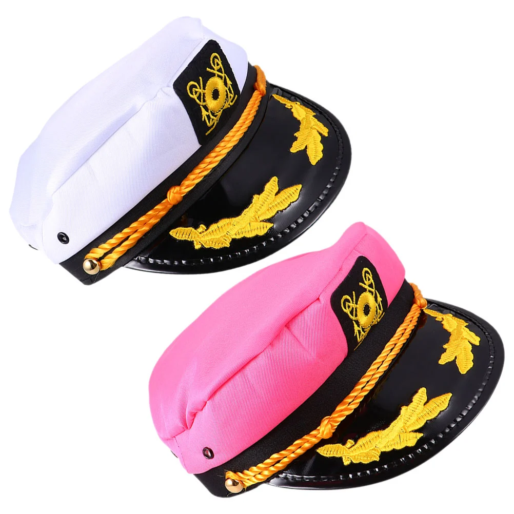 

2 Pcs Party Sailor Hat Yacht Sailors Costume for Kids Hats Captains Outdoor Boat Decoration Men