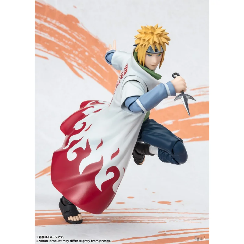 Bandai Original Shf Narutop99 Edition Namikaze Minato Anime Action Figure Toys for Boys Girls Children Birthday Gifts Model