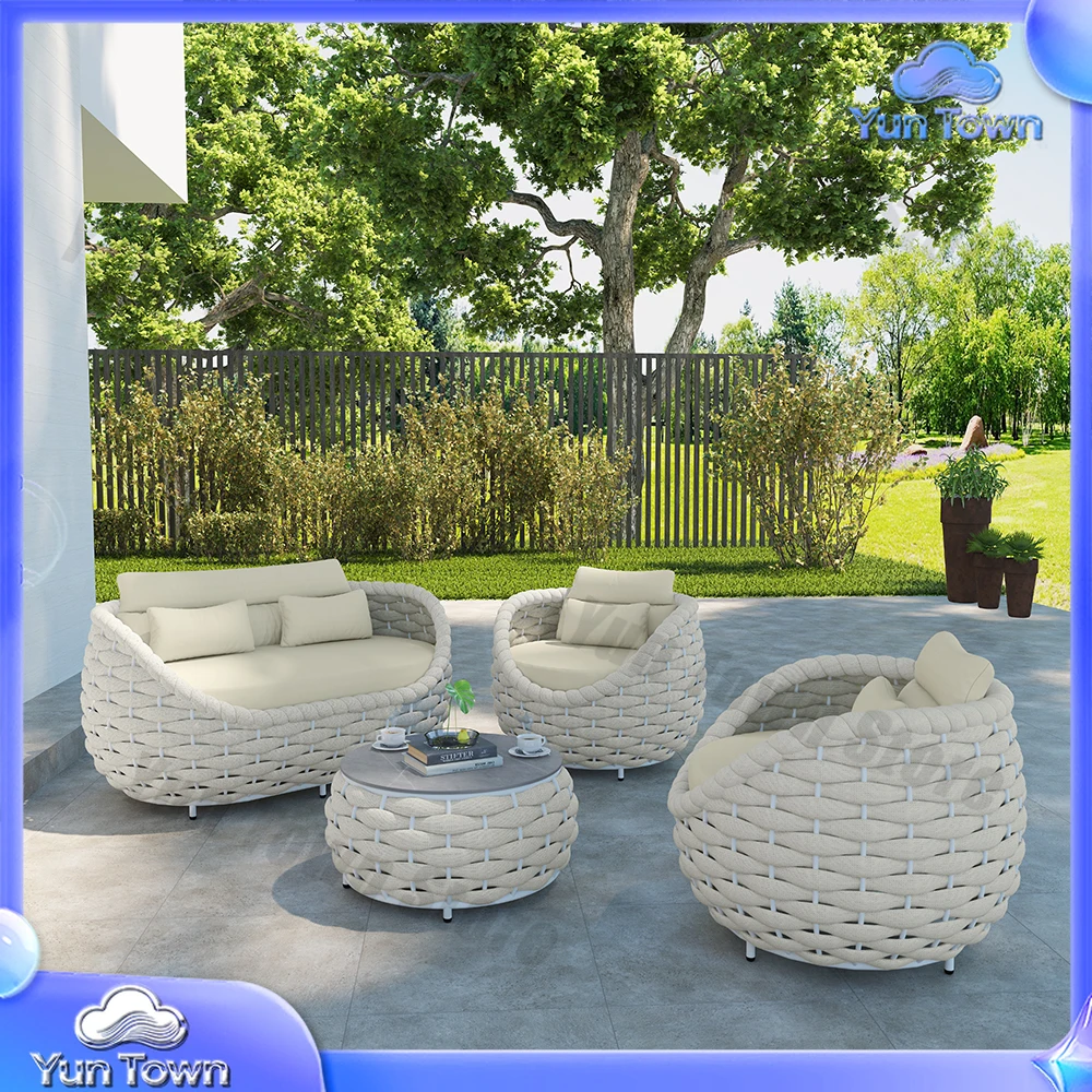 Fulinhigh Quality Luxury Solid Teak Furniture Outdoor Patio Furniture Deep Teak Seating Sofa Set Large Garden Set
