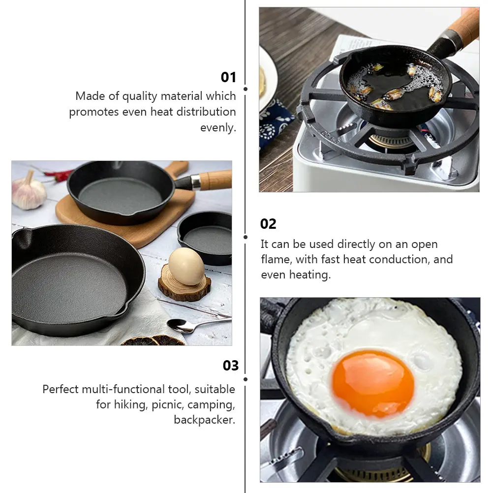 

Hot Oil Pan Iron Cooking Skillet Home Frying Mini Utensil Cookware Omelet Small Pancake