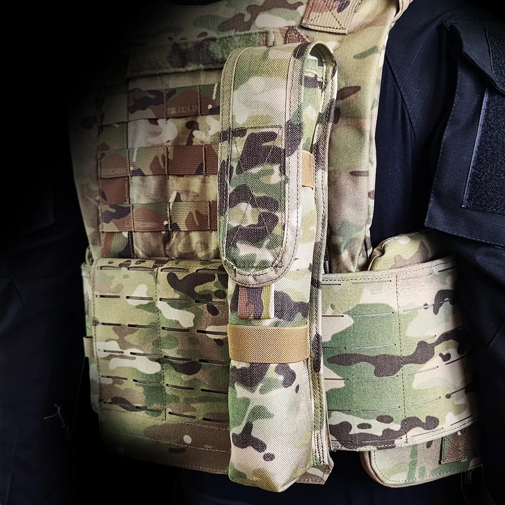 Tactical Single C4 Slap Charge Pouch, Long Strip Tool Storage Bag, MOLLE Multi-purpose Accessory Bag