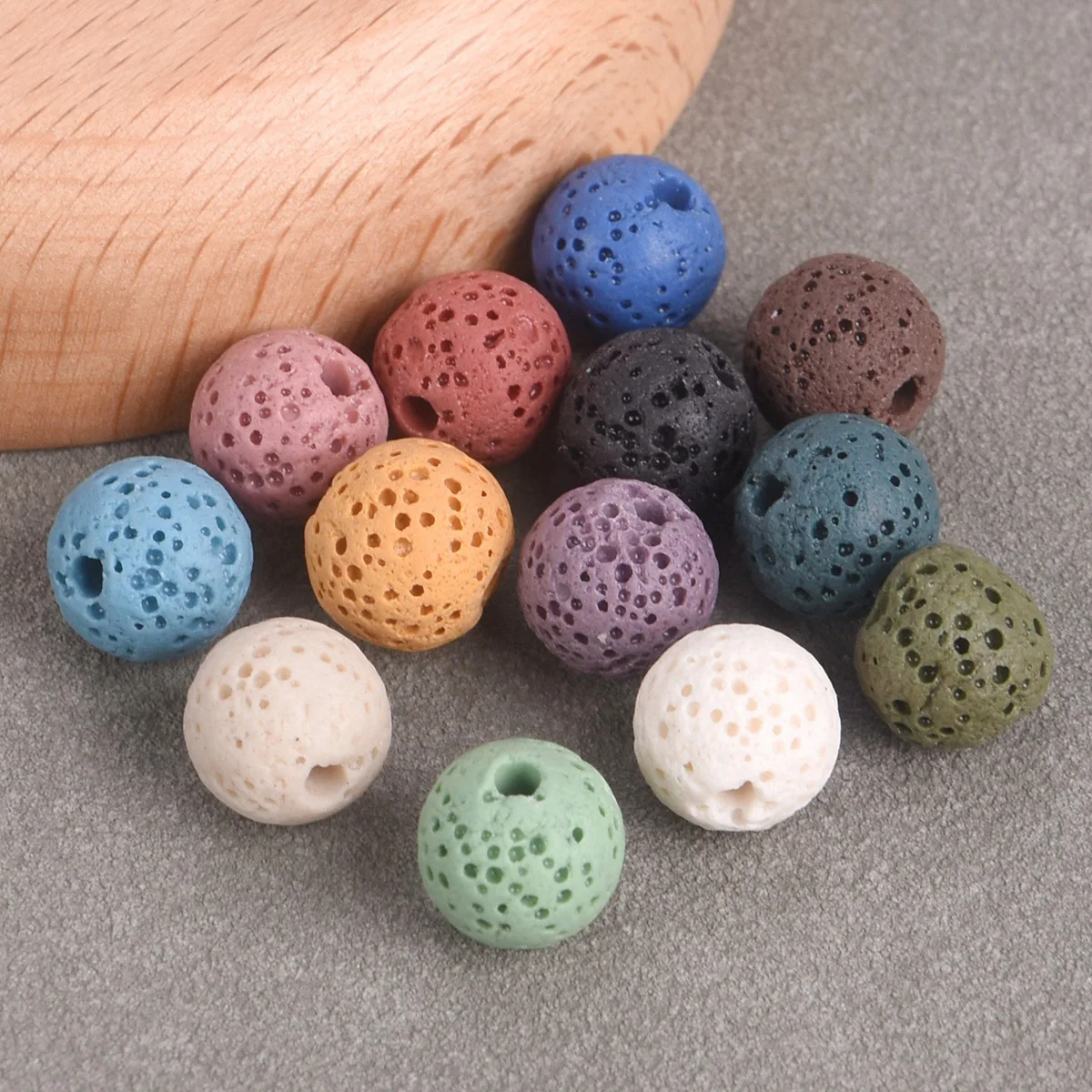 

Round 6mm 8mm 10mm 12mm 14mm 16mm Natural Lava Stone Dyed Loose Beads For Jewelry Making DIY Bracelet Findings