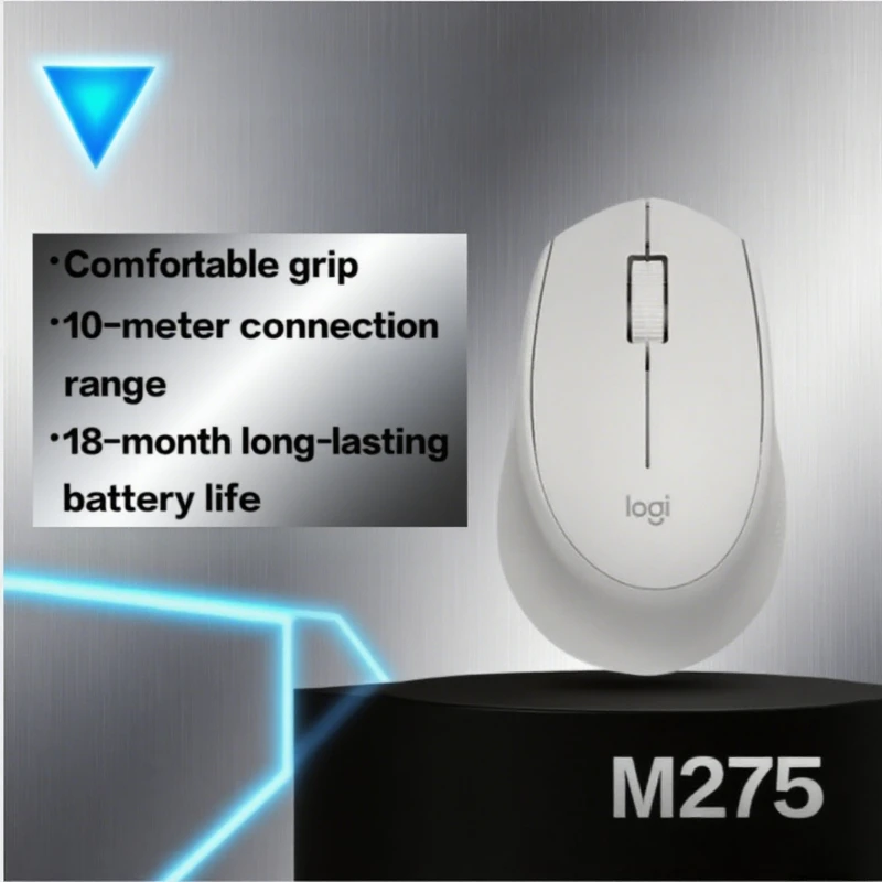 

Беспроводная бесшумная мышь Logitech M275, мягкий звук, офисная эргономичная мышь с беспроводным приемником 2,4G, киберспортивная игра в подарок