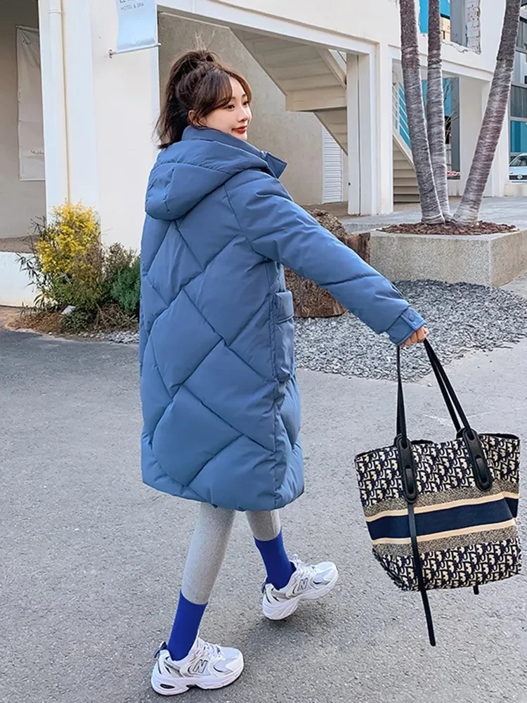 

Winter Jackets Women's Clothing 2023 New Oversize Thicken Cotton Coat Female Outwear Loose Fashion Long Hooded Warm Parkas