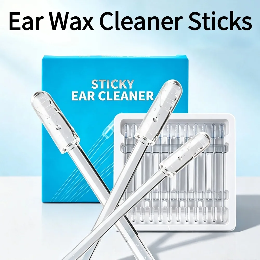 Silicone Ear Wax Cleaner Sticks Disposable Cleaning Sticky Soft Round Tip Gentle Ear Cleaning Tool Ear Swabs Picks For Adults