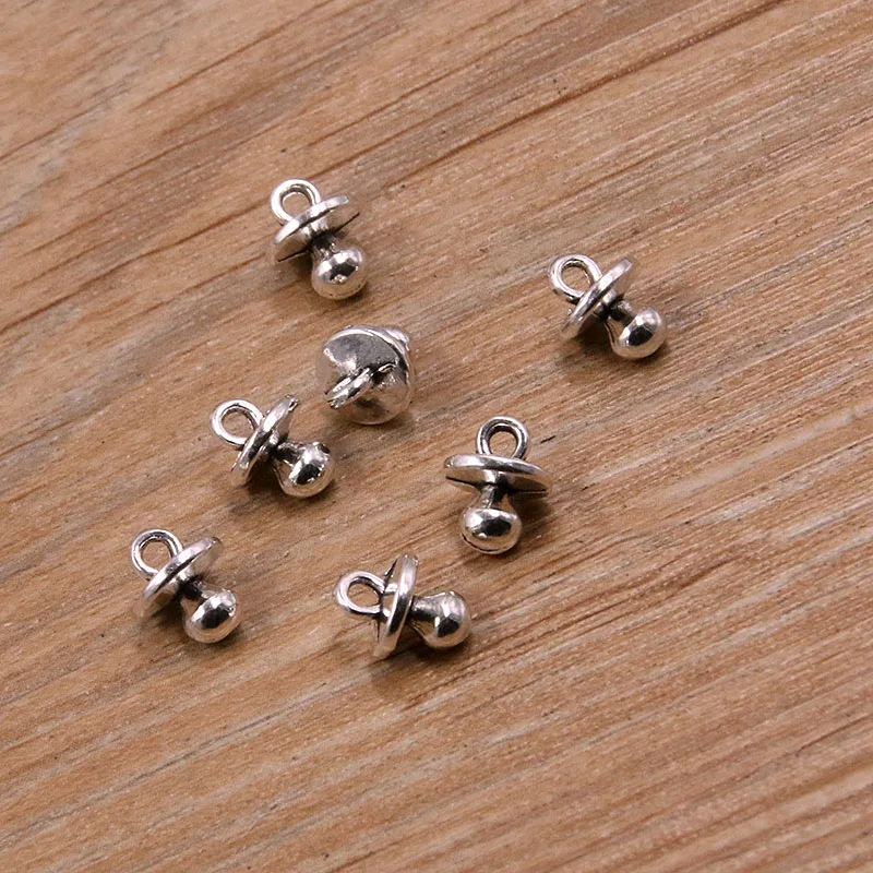 20pcs 2 Size Metal Alloy Small Big  Pacifier Nipple Charms Daily Necessities Pendants For Jewelry Making DIY Handmade Craft