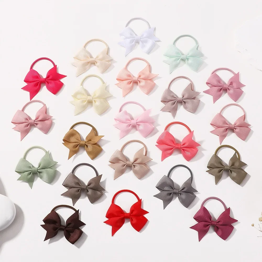 女の子用の伸縮性サテンヘッドバンド,ヘアコード,リボン付きの頑丈なヘッドバンド,赤ちゃん用のヘッドギア,卸売り,2.6インチ,10個/バッチ