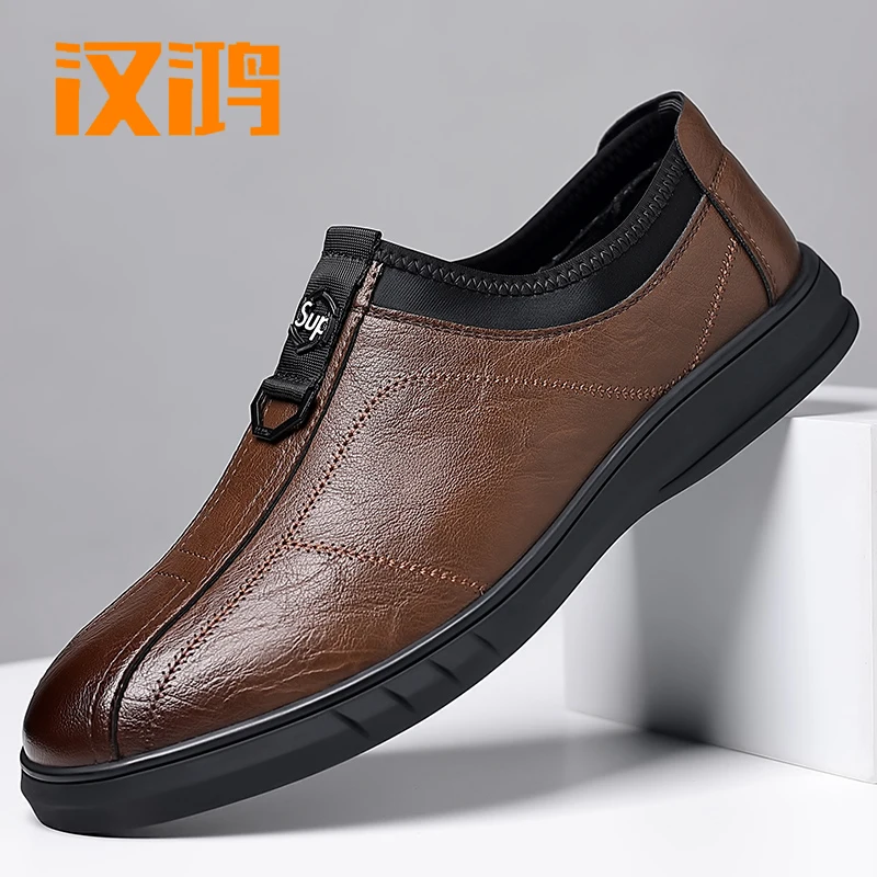 

Кожаная обувь Hanhong, мужская обувь, натуральная кожа, новая официальная одежда, весна и осень, дышащая, деловая Повседневная, non sli