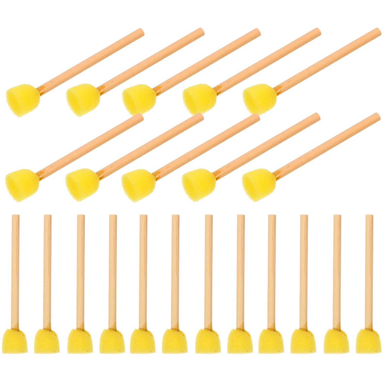 

100pcs Round Brushes Sturdy Wooden Handle 1.5cm DIY Painting Craft Home School Sponge Holder Tools Foam