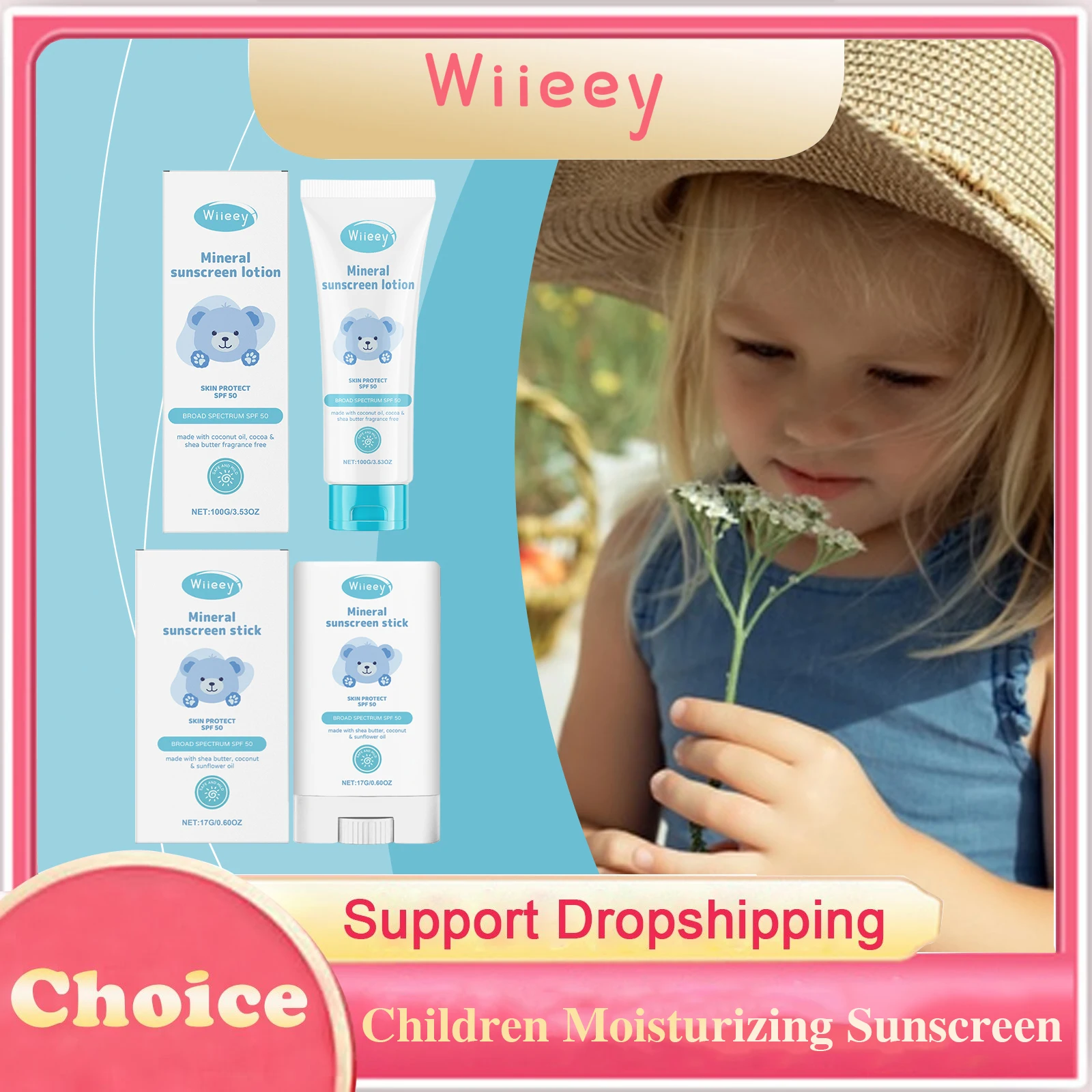 

Children Moisturizing Sunscreen Prevent Sunburn Nourishing Soothe Skin Refreshing Portable Design UV Protective Sunscreen Stick