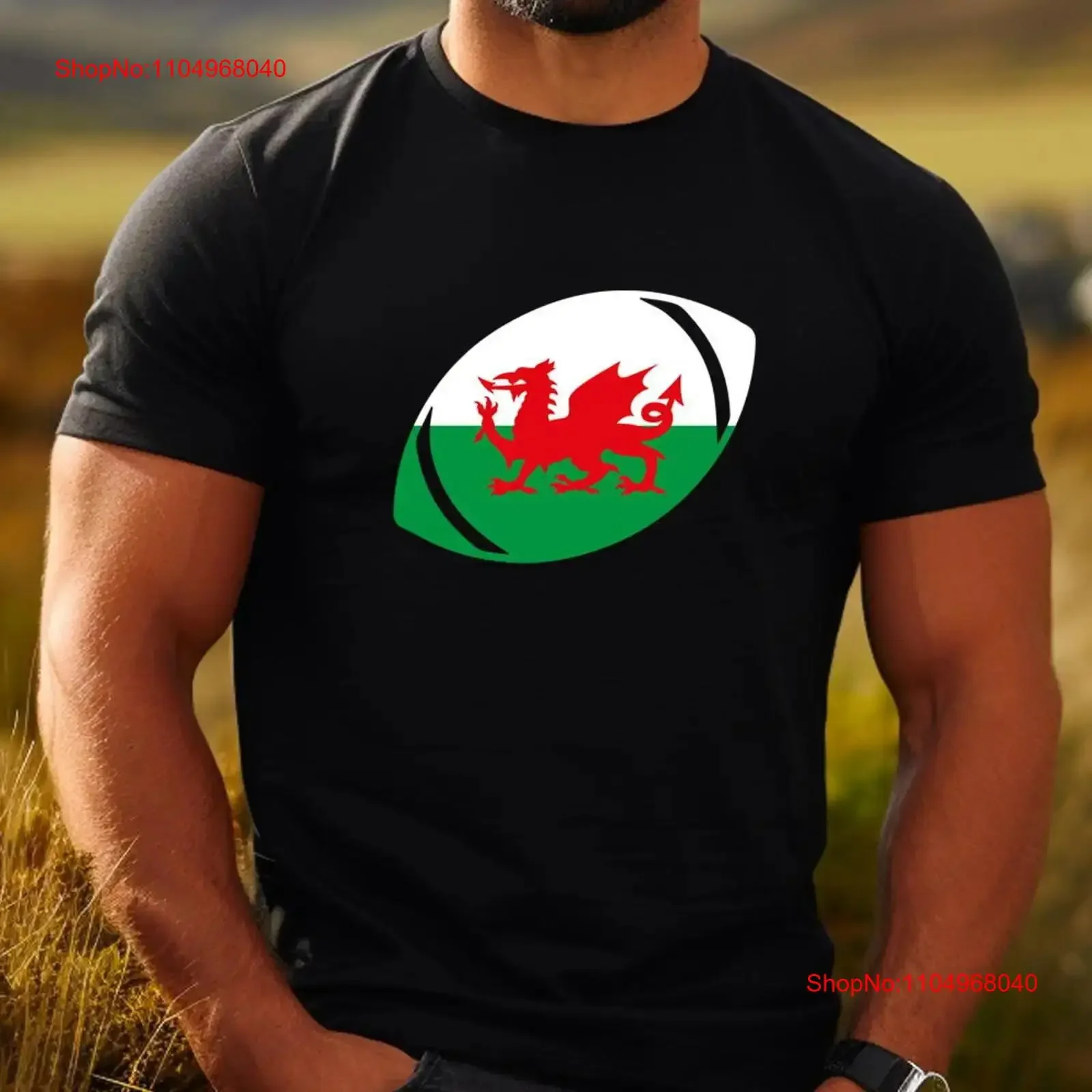 

Welsh Rugby Ball T shirt Mens Boys Wales Top Birthday Christmas vintage Washed fashion Stretched Breathable homme Soft