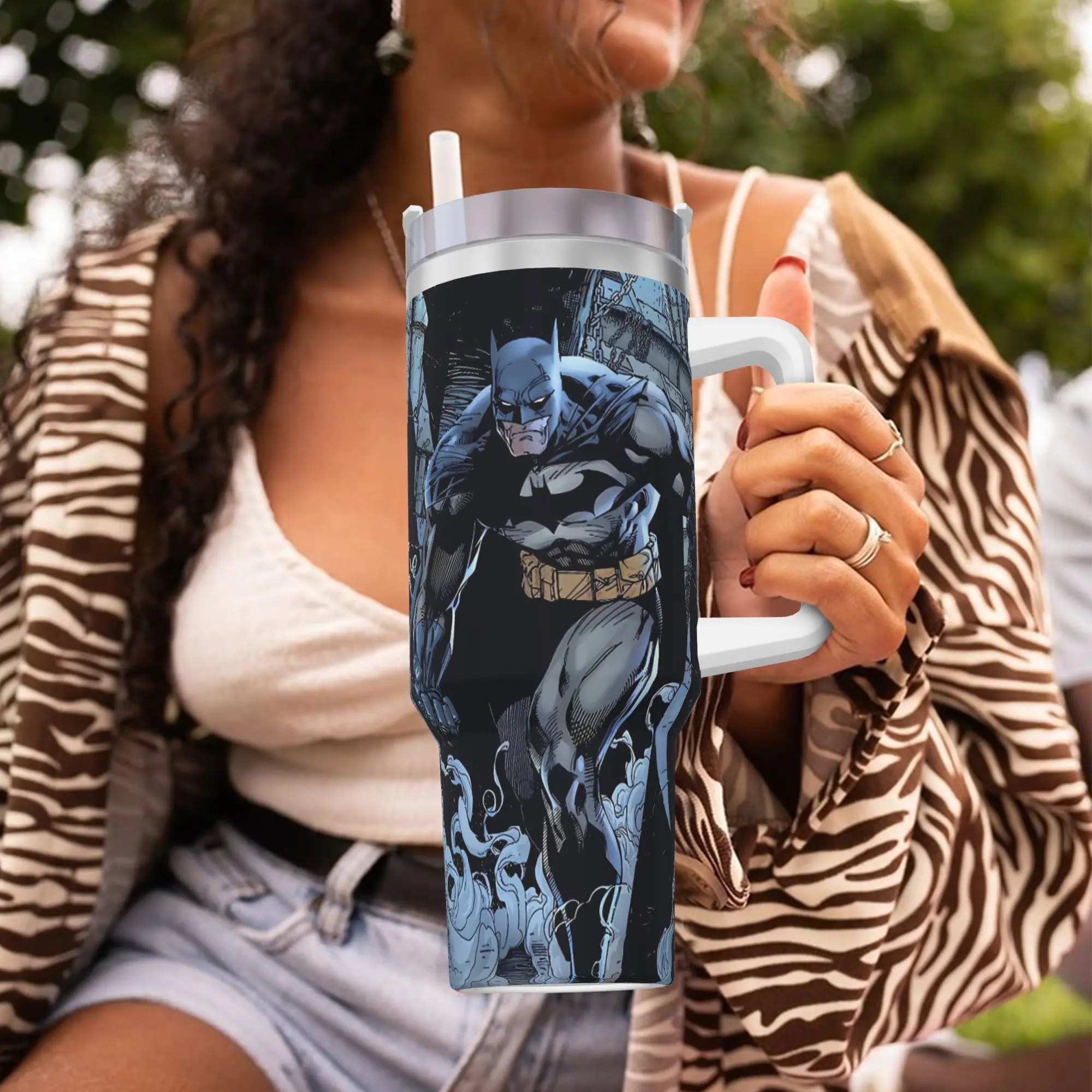 B-Batmans Cartoon Tumbler 3D Print Cold and Hot Water Bottle Heat Preservation Stainless Steel Coffee Mug Travelist Mugs Cup view 5