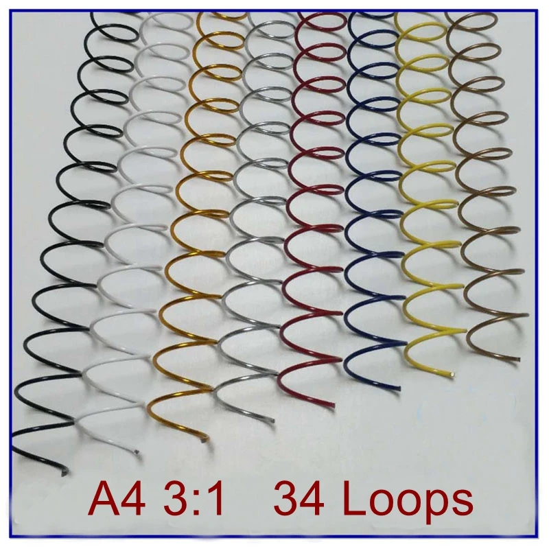 10PCS/LOT ReadStar 34 Rings A4 3:1(8.47mm) Pitch Iron Sprial Ring Loose Leaf Binding Coil Wire For  60-500 Sheets Loop Wires