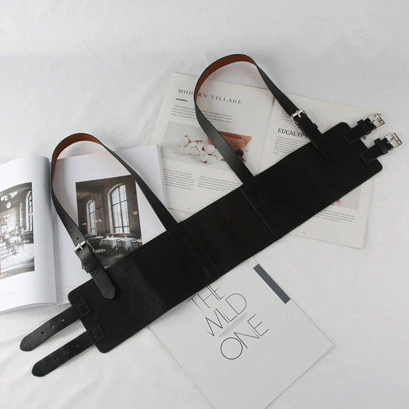 女性トレンドパンクコルセットベルト装飾ストリートスタイルワイドウエストバンドコルセットハーネス革ベルトゴシック服accessorie