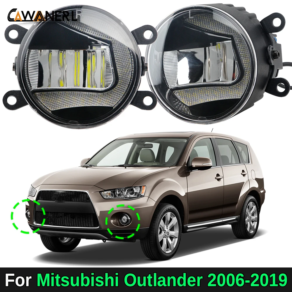 

2 Pieces Aluminum Car Canbus LED Fog Light with Daytime Running Lamp DRL Function For Mitsubishi Outlander 2006-2019