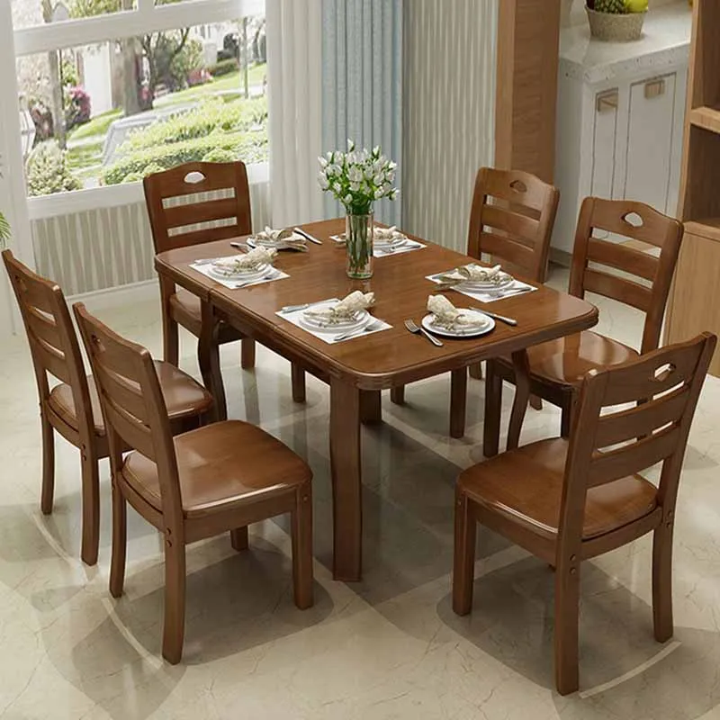 

Oilproof Rectangular Dining Table Kitchen Unique 4 Chairs Conference Tables Restaurant Modern Wood Mesas De Comedor Furniture