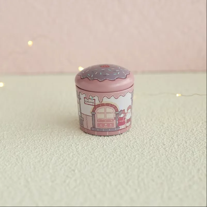 4PC Mini Cartoon Cake Shape Candy Tin Box Wedding Chocolate Packaging Box Jewelry Storage Case Lovely Kids Birthday Gift Box