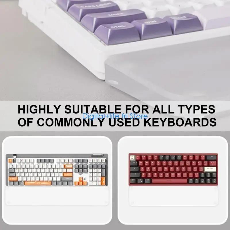 

E06D Professional Acrylic Keyboards Support, Frosted Texture Wrist Rest 61 104Keys for Programmers and Gamers