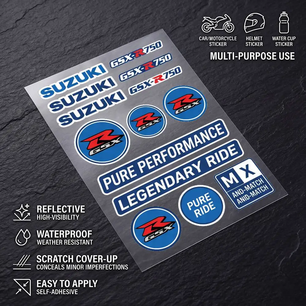 

FOR SUZUKI GSX-R750 Fashion Universal Scratch Resist Reflective Waterproof Stickers For Auto Motorcycle Helmet Mug Refrigerator