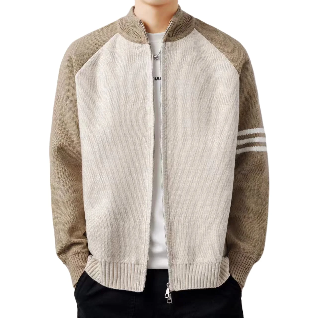 

Autumn and Winter New Men's Loose Sweaters Cardigan Handsome Simple Knitted Sweater Jacket