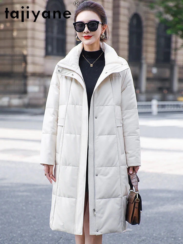 TAJIYANE 90% White Duck Down Coat Women Real Sheepskin Puffer Jacket Warm Genuine Leather Jacket Winter Clothes Woman 2025 신상아우터