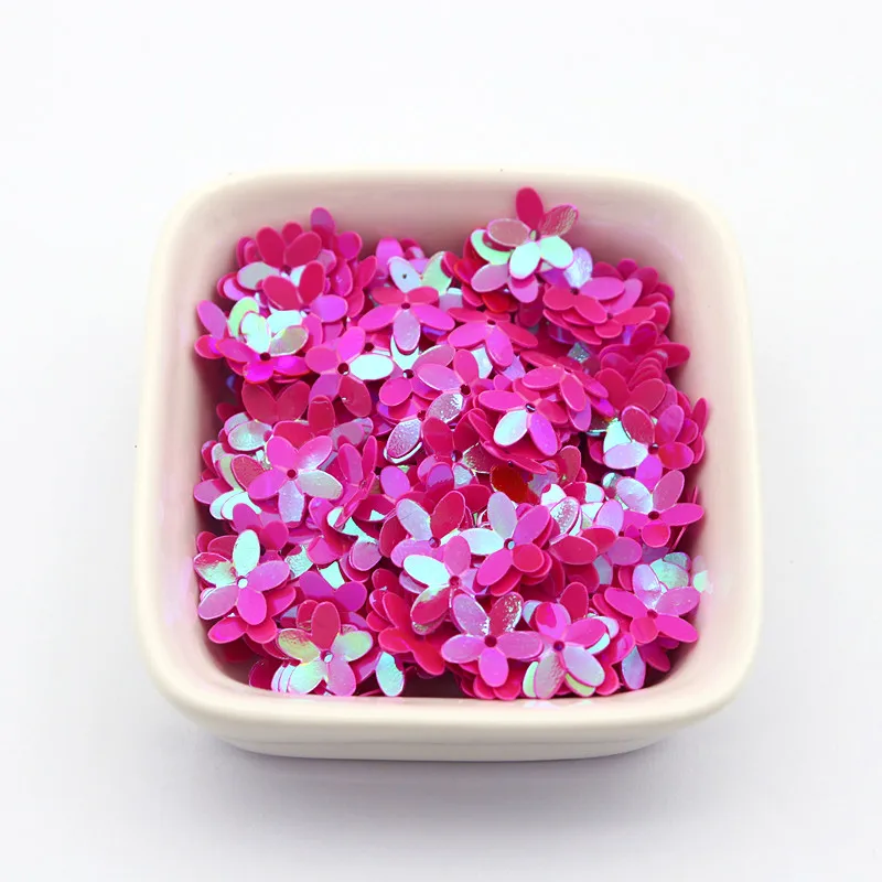 10mm 10g AB Mixed Color Five-finger Flower-shaped PVC Sequins for Sewing Clothing Scrapbook Home Decoration Accessories Crafts