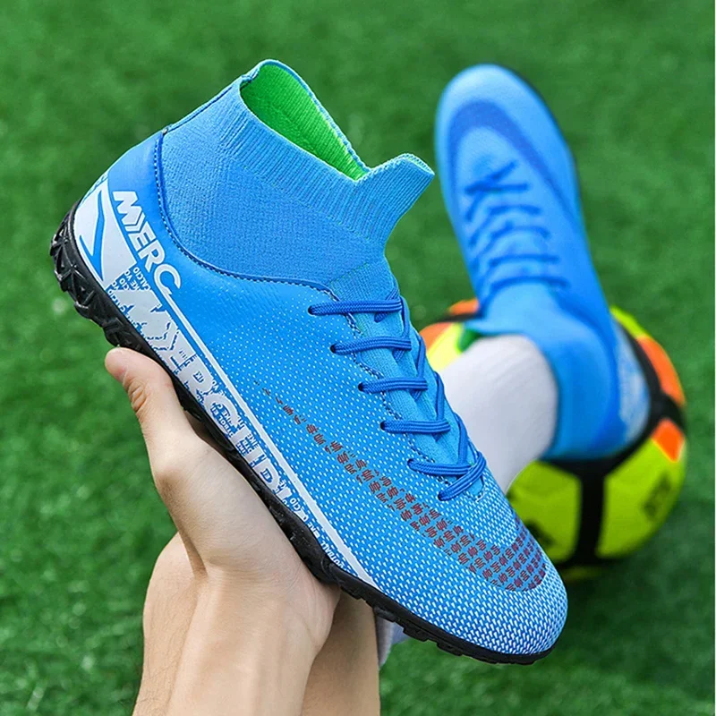 Men Soccer Shoes Adult Kids TF/FG High Ankle Football Boots Cleats Grass Training Sport Footwear 2024 Trend Men‘s Sneakers 35-45