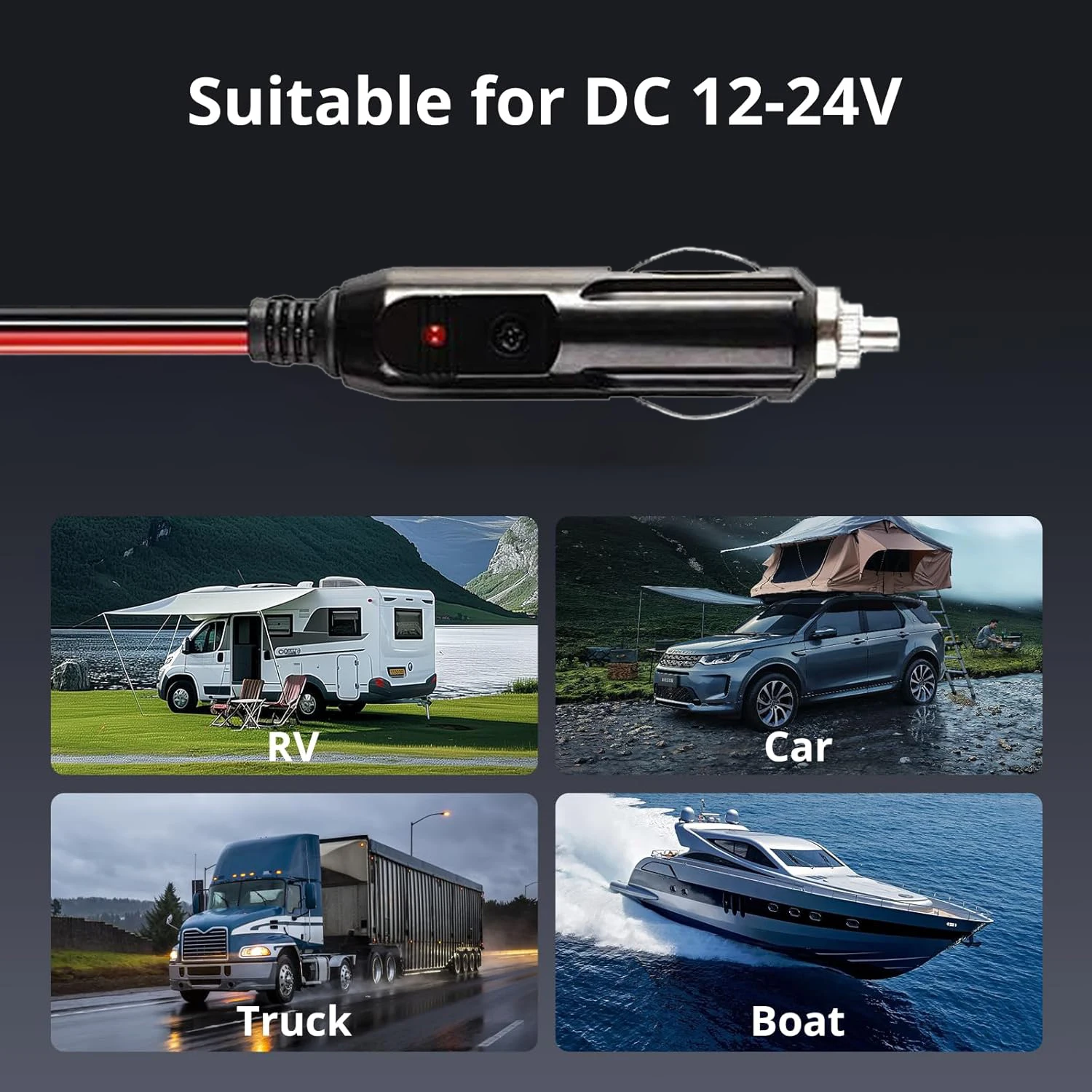 كابل شحن سيارة Starlink Mini، سلك نحاسي نقي 16AWG، ولاعة سجائر 5 متر - تيار مستمر متوافق مع Starlink Mini