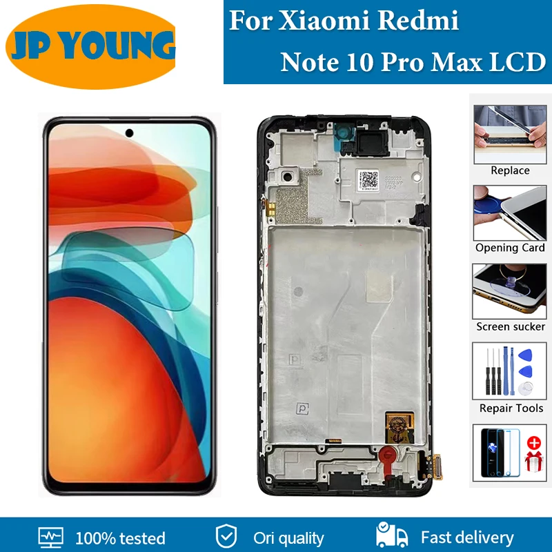 

Super AMOLED For Xiaomi Redmi Note 10 Pro MAX LCD M2101K6I M2101K6G M2101K6R Display Touch Screen Digitizer Assembly Replace