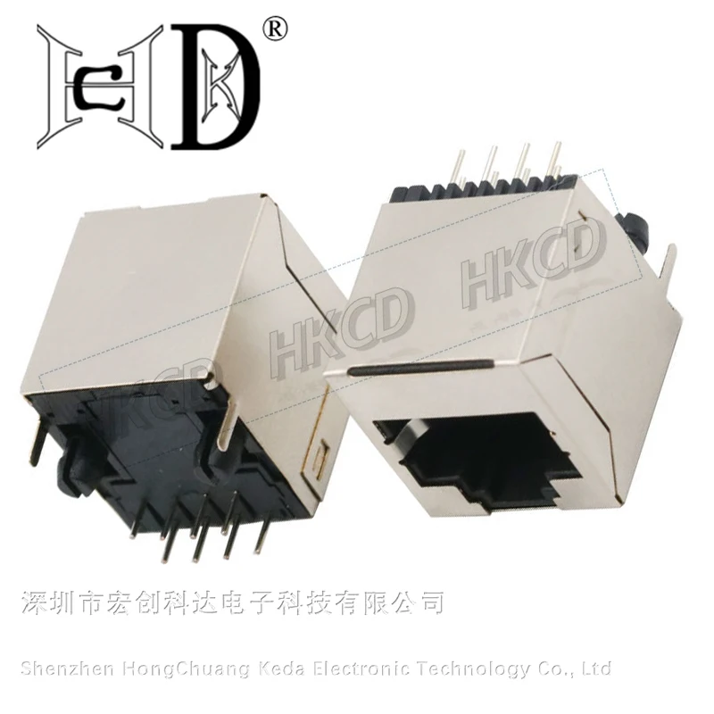 5 PCS RJ45 5224-8P8C-Full Packet Rede Soquete Vertical Inserção RJ45 Soquete Cabeça de Cristal de 180 Graus